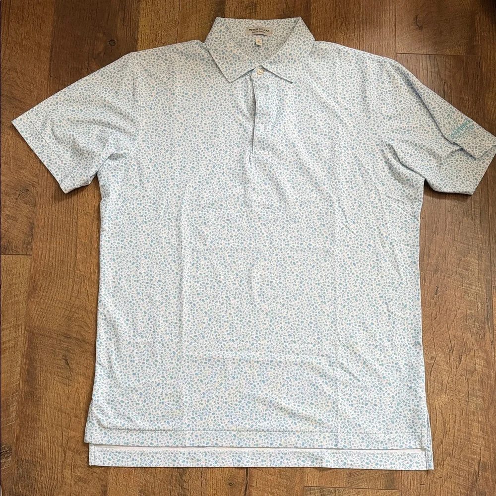 Peter Millar Sky Blue Patterned Polo Shirt - Picture 2 of 7